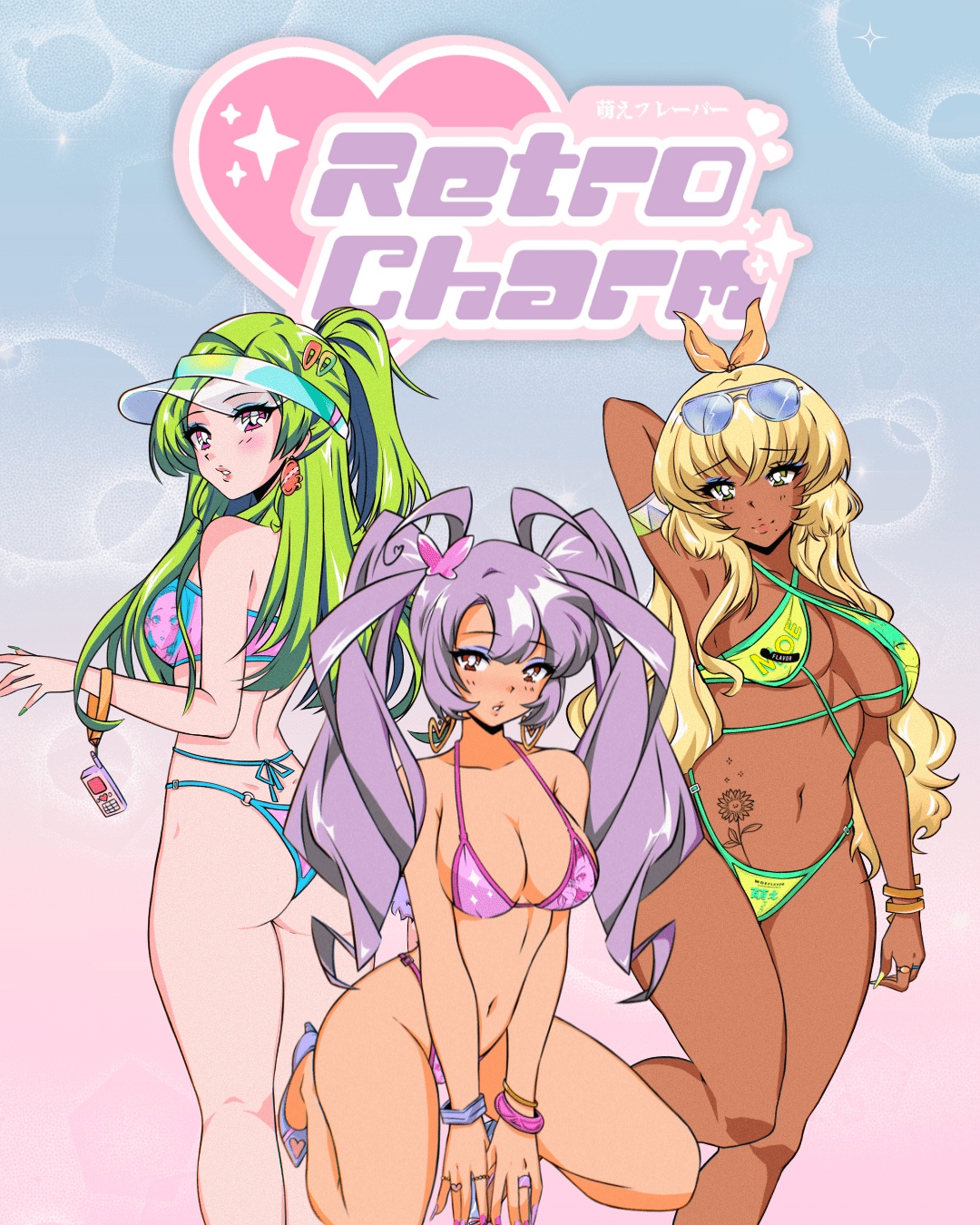 Idol - Retro Charm Anime Swimsuit - MOEFLAVOR - Waifu Inspired Fashion and Lingerie Store