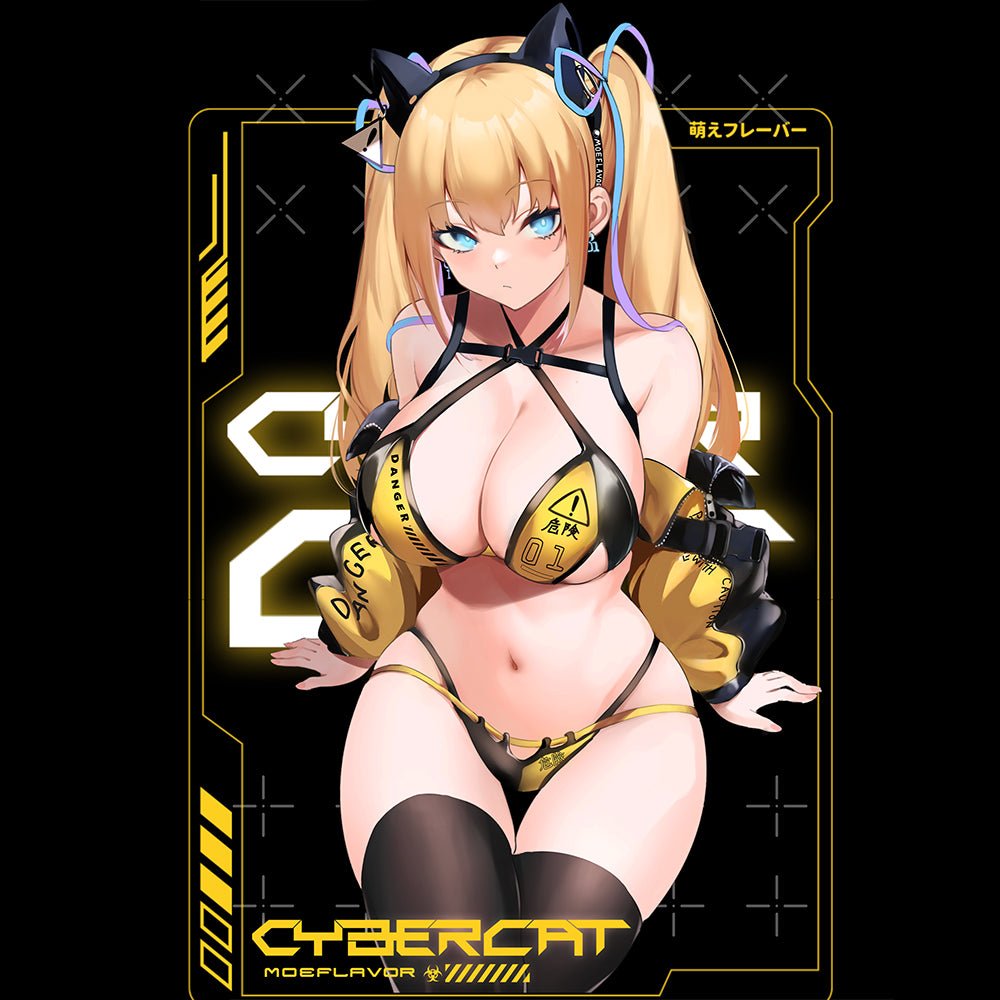 Cyber Cat T-Shirt - MOEFLAVOR - Waifu Inspired Fashion and Lingerie Store