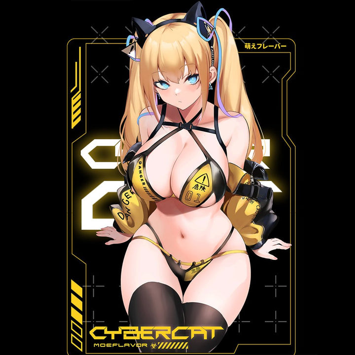 Cyber Cat T-Shirt - MOEFLAVOR - Waifu Inspired Fashion and Lingerie Store