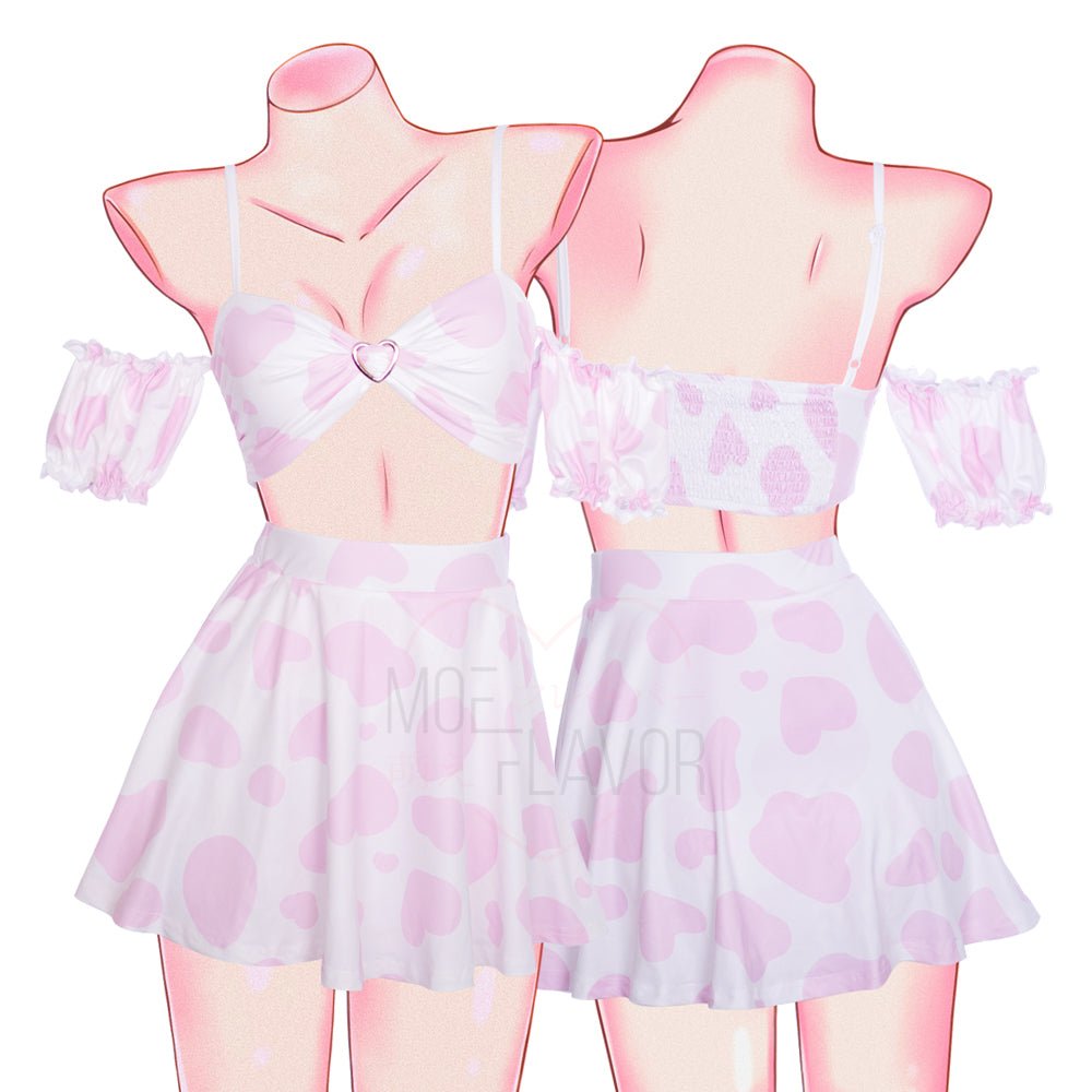 Soft Spring Cow Set - MOEFLAVOR - Waifu Inspired Fashion and Lingerie Store