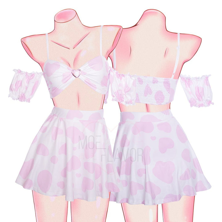 Soft Spring Cow Set - MOEFLAVOR - Waifu Inspired Fashion and Lingerie Store