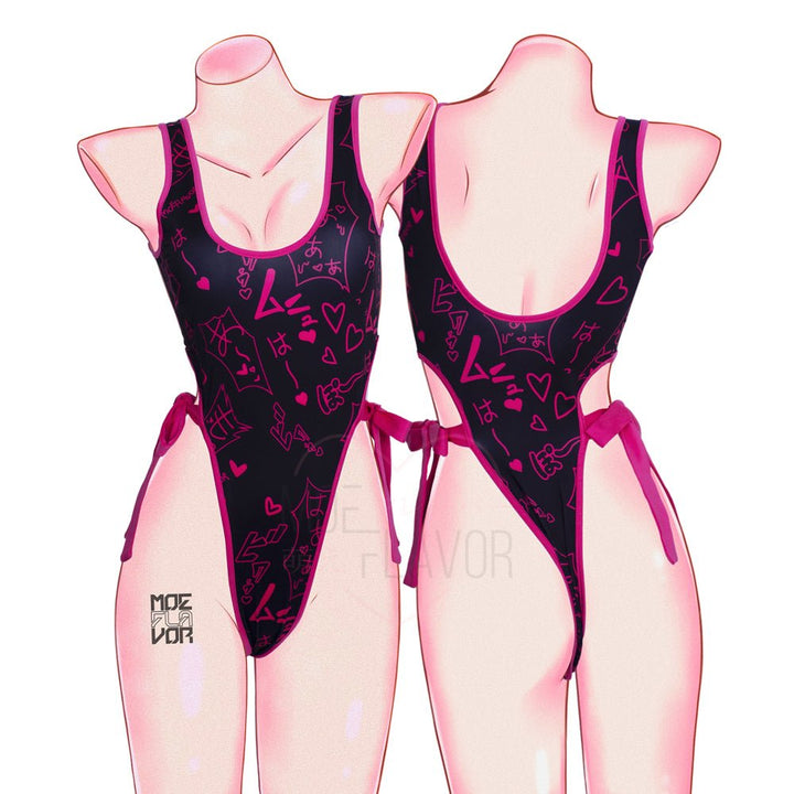 Manga Noises One Piece Swimsuit - MOEFLAVOR - Waifu Inspired Fashion and Lingerie Store