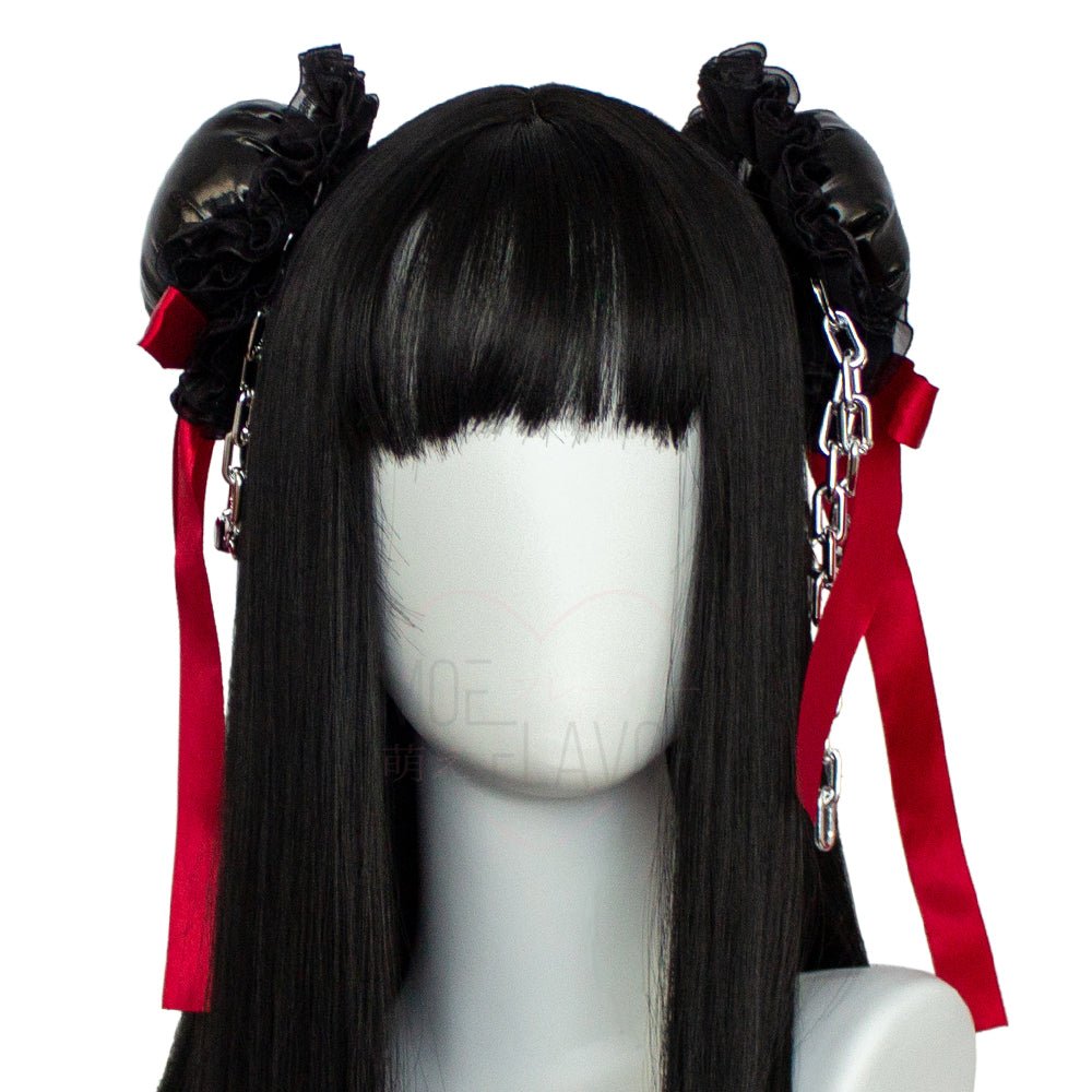 Stealth Double Vinyl Hair Bun Covers - MOEFLAVOR - Waifu Inspired Fashion and Lingerie Store