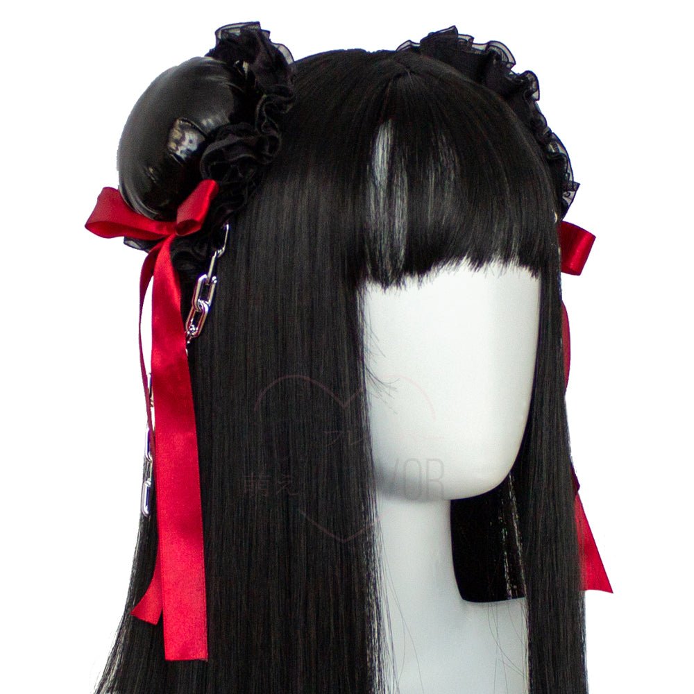 Stealth Double Vinyl Hair Bun Covers - MOEFLAVOR - Waifu Inspired Fashion and Lingerie Store