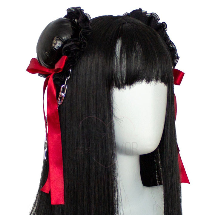 Stealth Double Vinyl Hair Bun Covers - MOEFLAVOR - Waifu Inspired Fashion and Lingerie Store