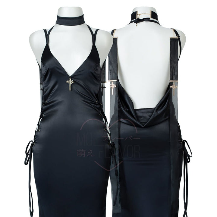 Gold Drip Nun Chain Dress - MOEFLAVOR - Waifu Inspired Fashion and Lingerie Store