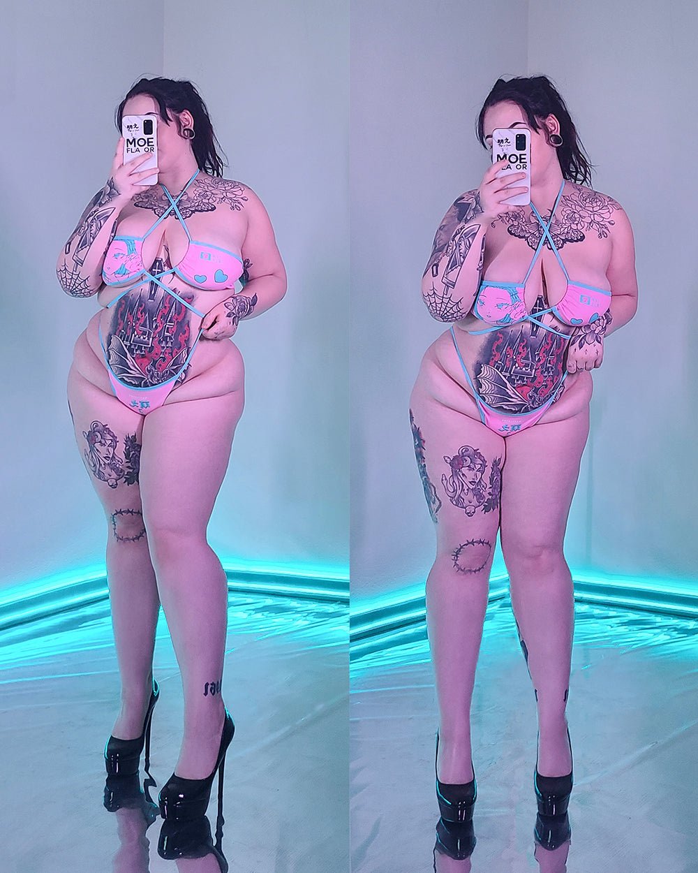 Love - Retro Charm Anime Swimsuit - MOEFLAVOR - Waifu Inspired Fashion and Lingerie Store