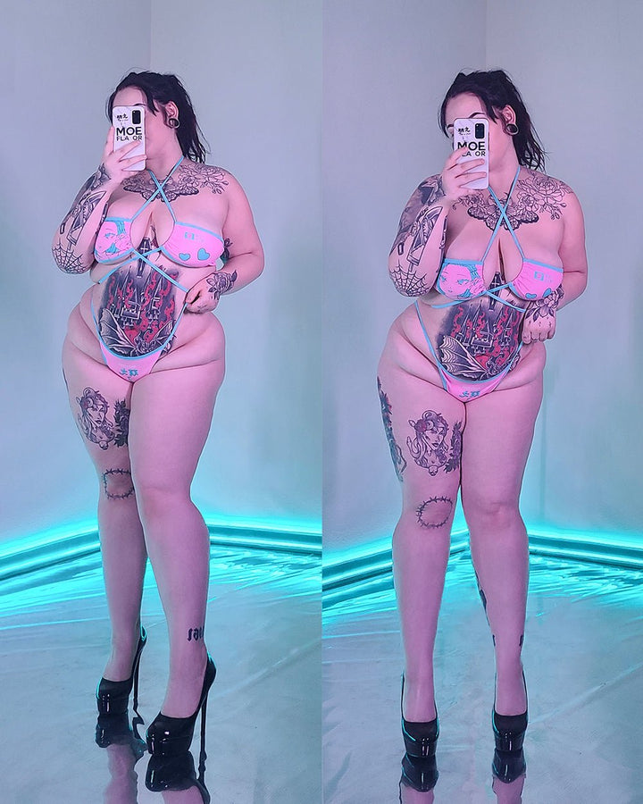 Love - Retro Charm Anime Swimsuit - MOEFLAVOR - Waifu Inspired Fashion and Lingerie Store