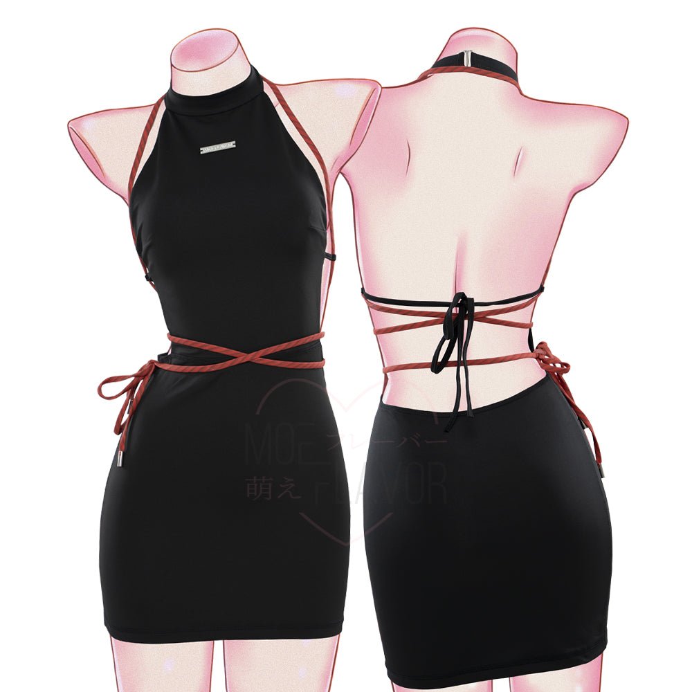 Kill Shibari Crossed Out Dress - MOEFLAVOR - Waifu Inspired Fashion and Lingerie Store