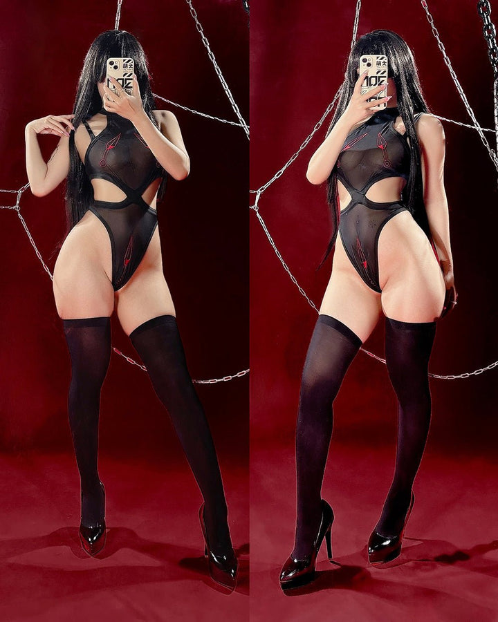 Slice Mesh Bodysuit - MOEFLAVOR - Waifu Inspired Fashion and Lingerie Store