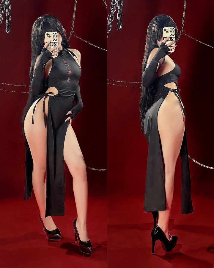 Slice Black Dress - MOEFLAVOR - Waifu Inspired Fashion and Lingerie Store