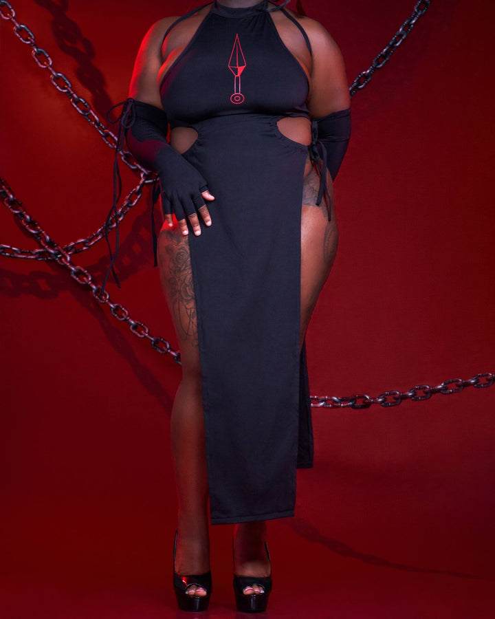 Slice Black Dress - MOEFLAVOR - Waifu Inspired Fashion and Lingerie Store