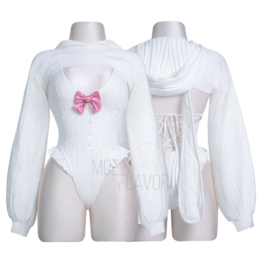 Bunny Hoodie and Bodysuit Sweater  MOEFLAVOR - Japanese-Inspired Lingerie  & Anime Cosplay Fantasywear