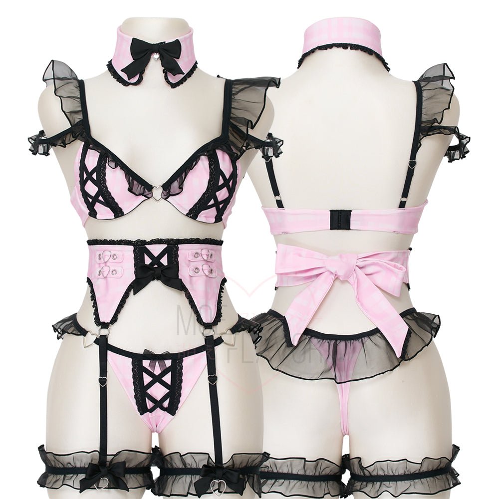 Jirai Kei Garter Lingerie Set Kawaii and Sexy Anime Cosplay Set MOEFLAVOR - Japanese-Inspired Lingerie & Anime Fantasywear Jirai Kei Garter Lingerie Set Kawaii and Sexy Anime Cosplay Set MOEFLAVOR - Japanese-Inspired Lingerie & Anime Fantasywear