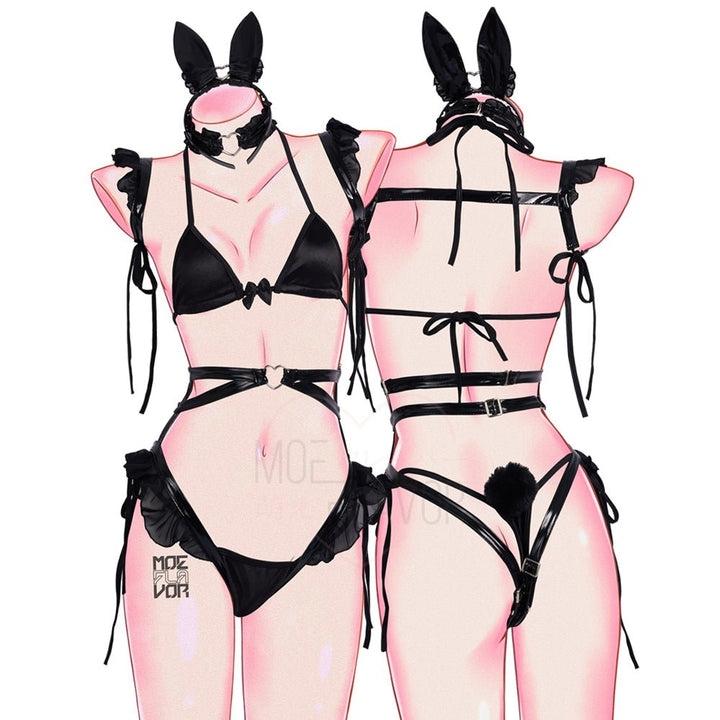 Black Valentine Bunny - MOEFLAVOR - Waifu Inspired Fashion and Lingerie Store