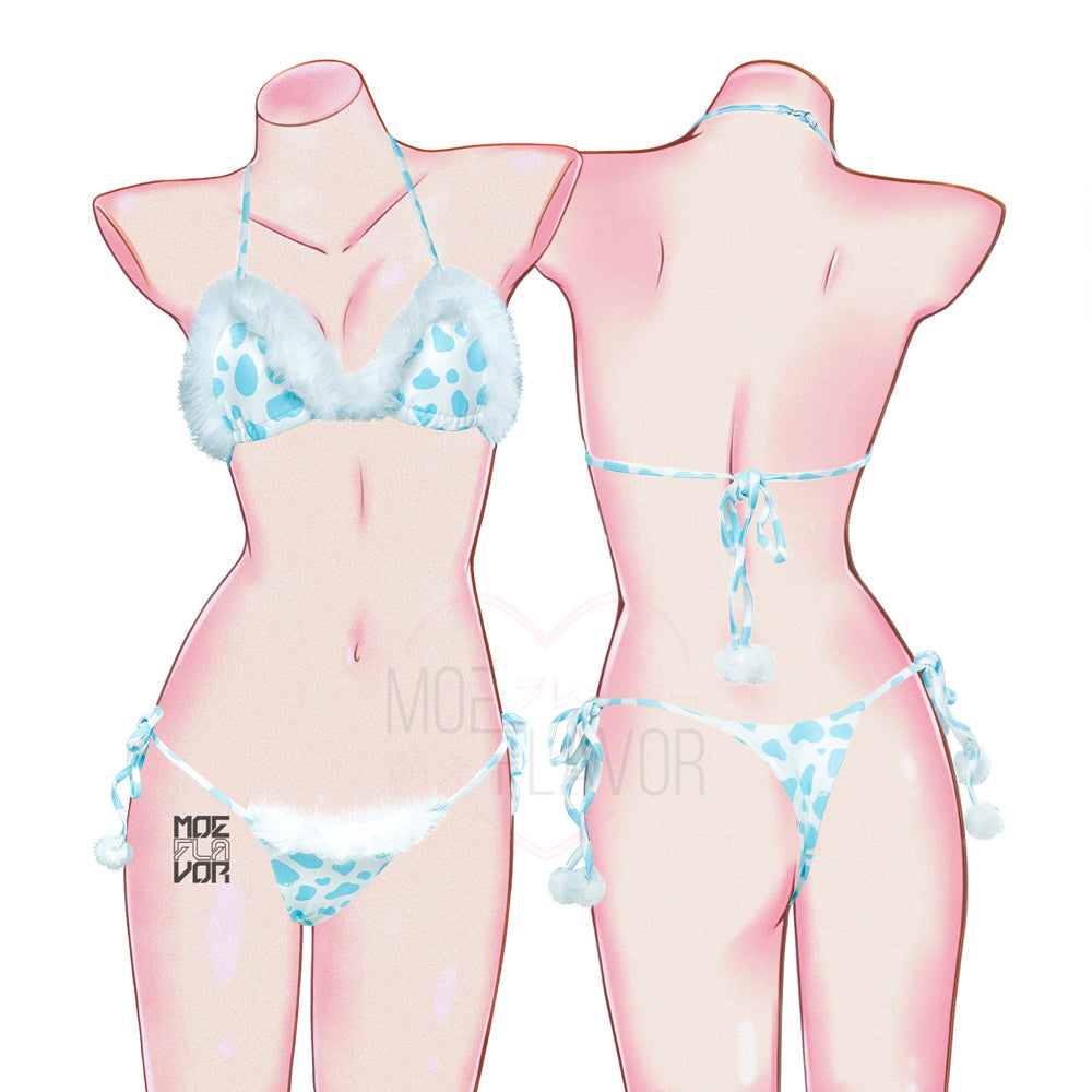 Kawaii Anime Plush Winter Cow Bikini MOEFLAVOR Waifu Inspired