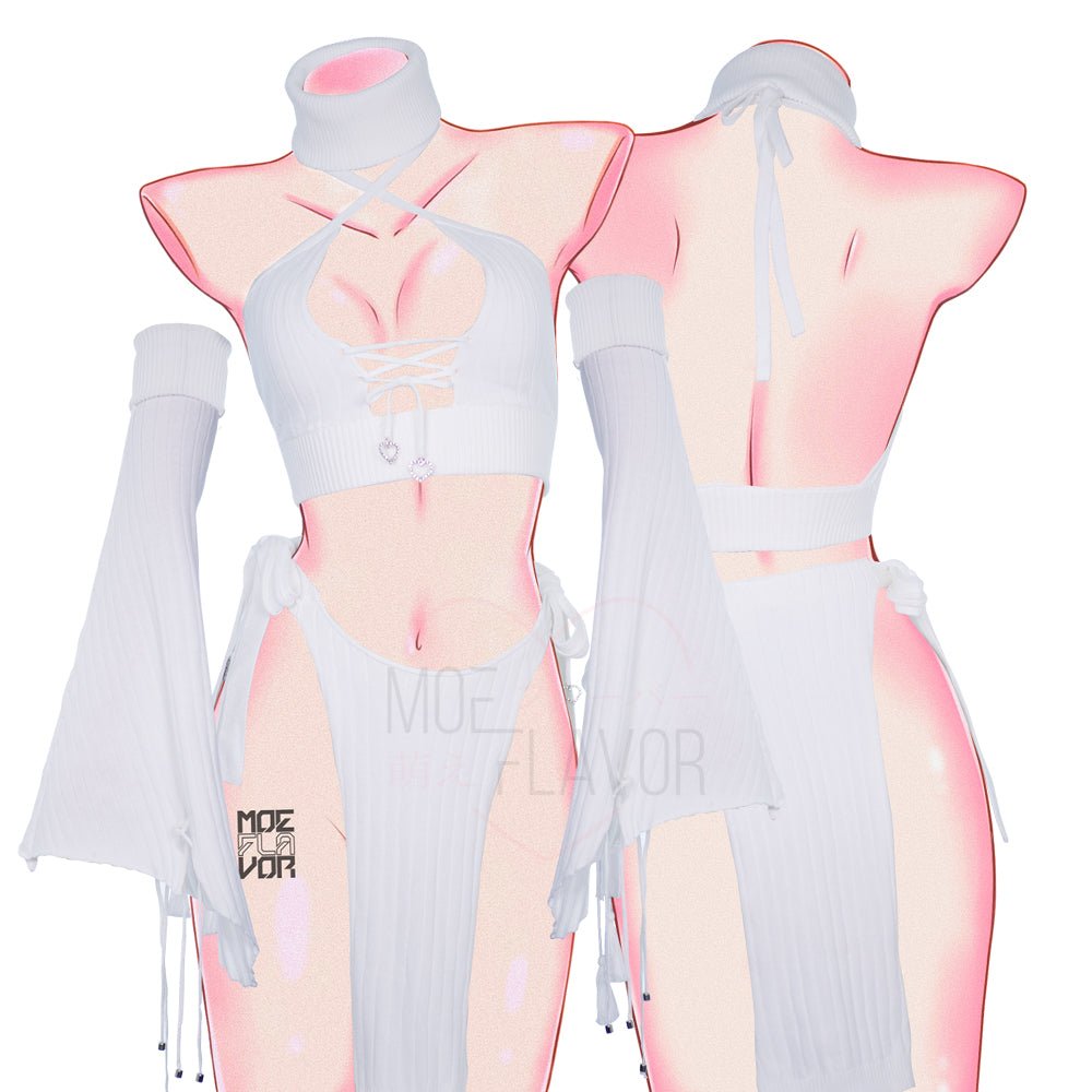 Kawaii Anime-Inspired Winter Fox Sweater Lingerie  MOEFLAVOR -  Japanese-Inspired Lingerie & Anime Cosplay Fantasywear