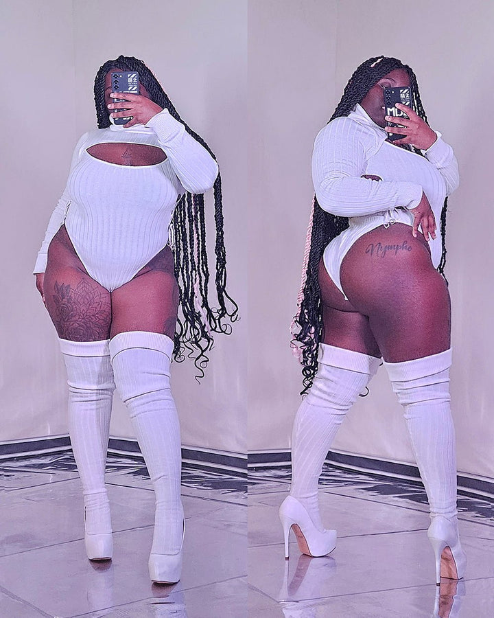 Winter Fox Sweater Bodysuit - MOEFLAVOR - Waifu Inspired Fashion and Lingerie Store