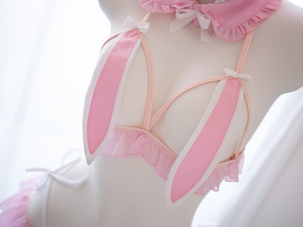 Blush Bunny Ears Lingerie - MOEFLAVOR - Waifu Inspired Fashion and Lingerie Store