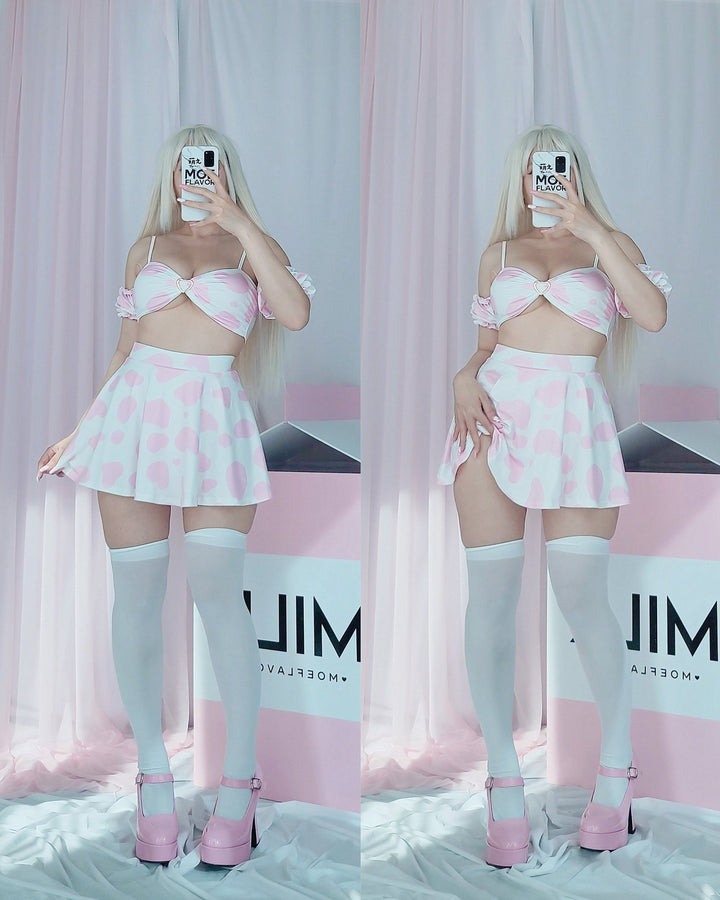 Soft Spring Cow Set - MOEFLAVOR - Waifu Inspired Fashion and Lingerie Store