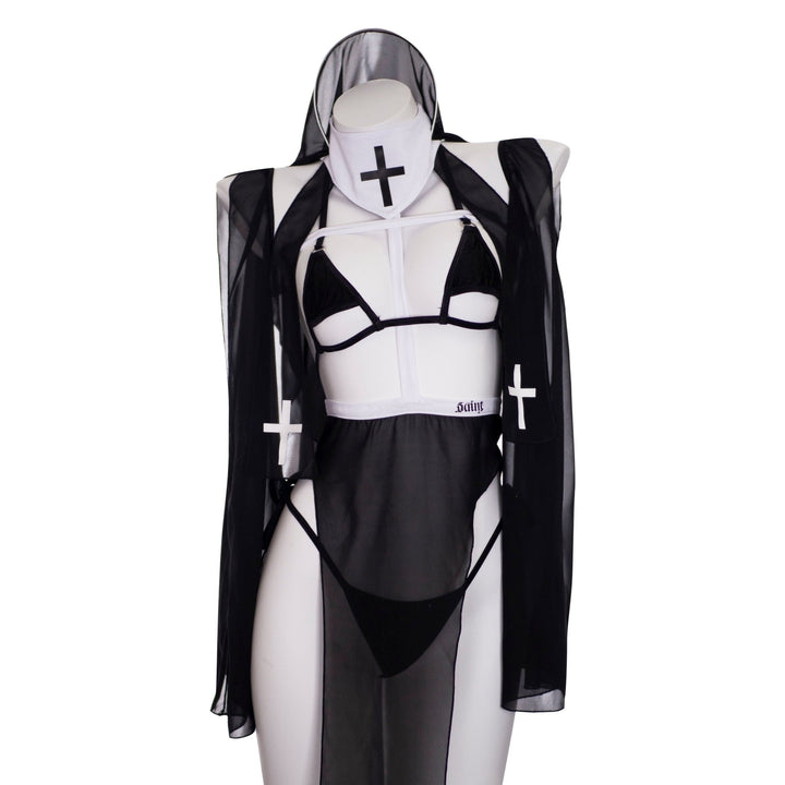 Saint/Sinner Sheer Nun Set - MOEFLAVOR - Waifu Inspired Fashion and Lingerie Store