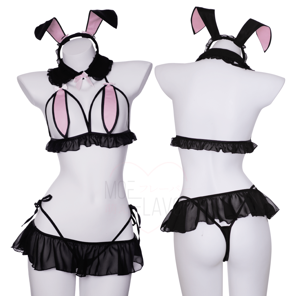 Blush Bunny Ears Lingerie - MOEFLAVOR - Waifu Inspired Fashion and Lingerie Store