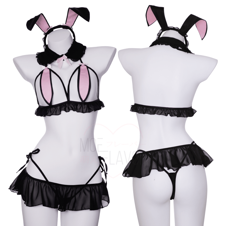 Blush Bunny Ears Lingerie - MOEFLAVOR - Waifu Inspired Fashion and Lingerie Store