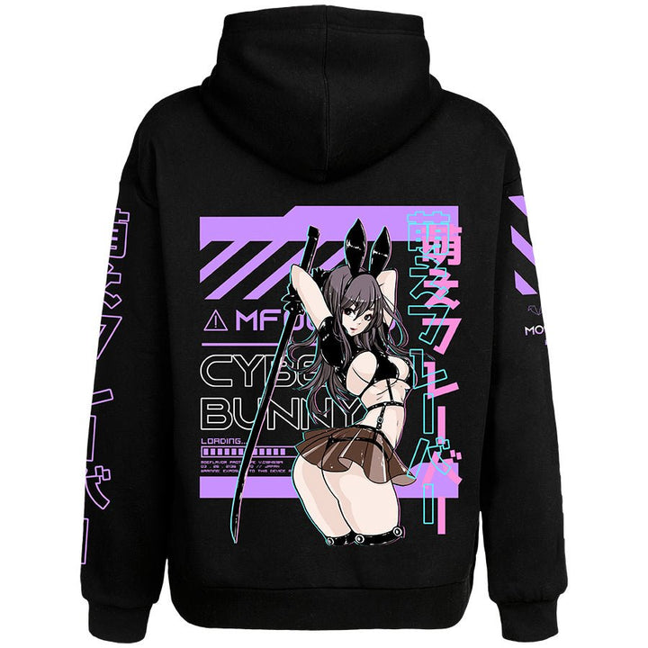 Unisex Cyber Bunny Hoodie - MOEFLAVOR - Waifu Inspired Fashion and Lingerie Store