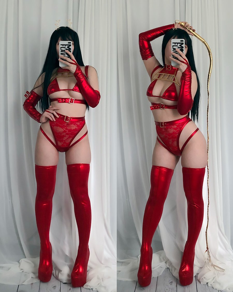 Red Metallic Holiday Sleigh - MOEFLAVOR - Waifu Inspired Fashion and Lingerie Store