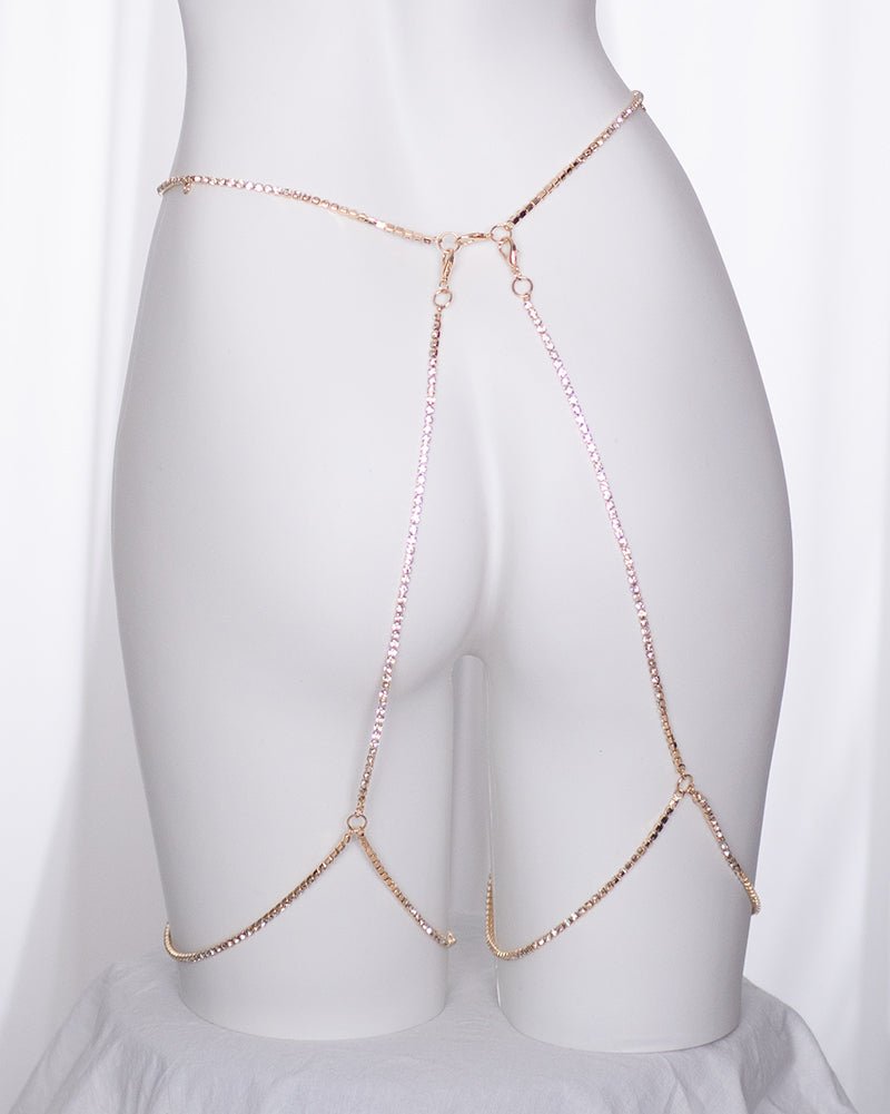 Heart Rhinestone Garters - MOEFLAVOR - Waifu Inspired Fashion and Lingerie Store