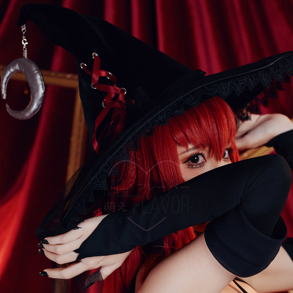 BloodMoonWitchHat Black MOEFLAVOR - Waifu Inspired Fashion and Lingerie Store