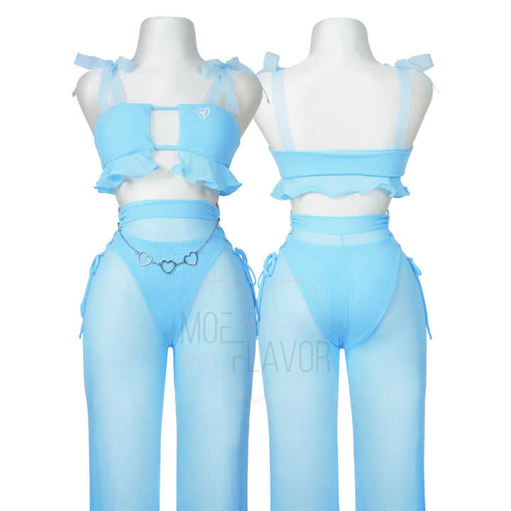 Pastel-coquette-kawaii-pearl-top-flared-pants-thumbnail-blue Blue MOEFLAVOR - Waifu Inspired Fashion and Lingerie Store