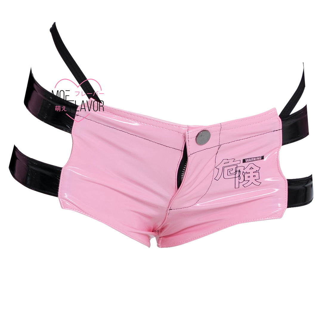 Shorts Pink & Black Bottom MOEFLAVOR - Waifu Inspired Fashion and Lingerie Store