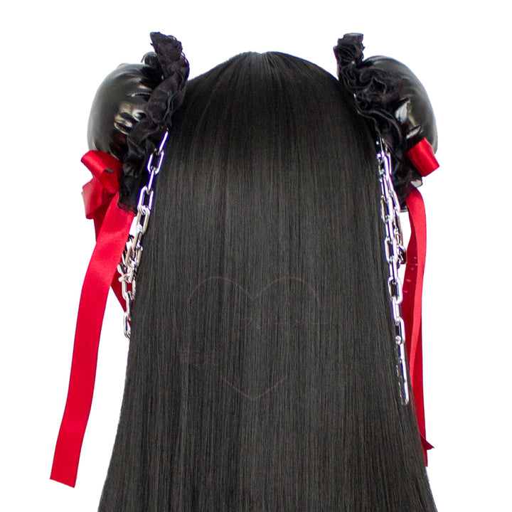 StealthDoubleVinylHairBunBack MOEFLAVOR - Waifu Inspired Fashion and Lingerie Store