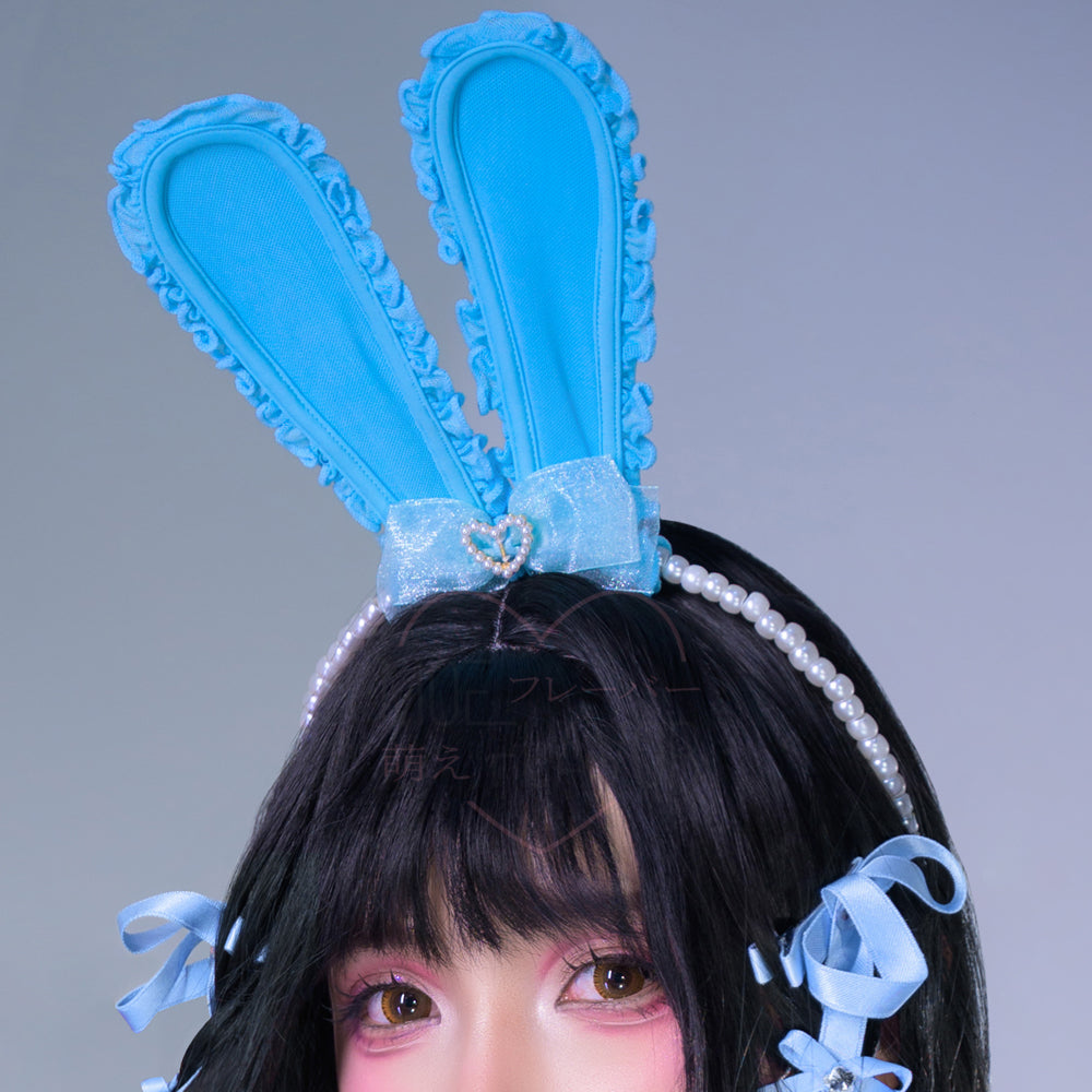 blush-bunny-headband-blue Blue MOEFLAVOR - Waifu Inspired Fashion and Lingerie Store