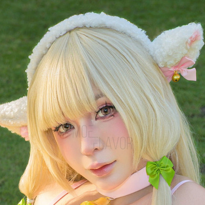 Blushing Lamb Bow Sheep Headband Costume - MOEFLAVOR - Waifu Inspired Fashion and Lingerie Store