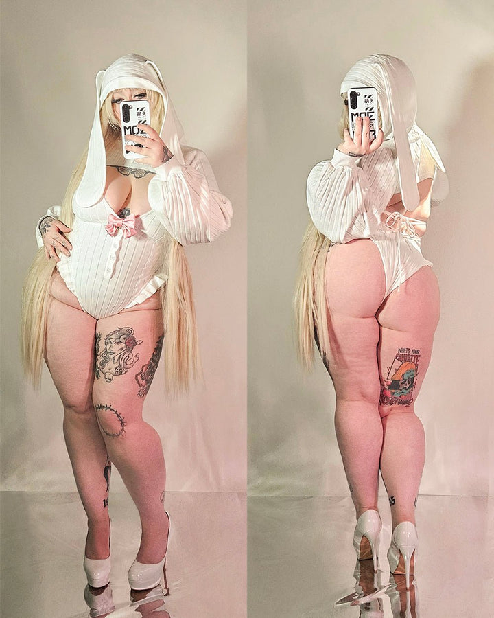 Bunny Hoodie and Bodysuit Sweater - MOEFLAVOR - Waifu Inspired Fashion and Lingerie Store