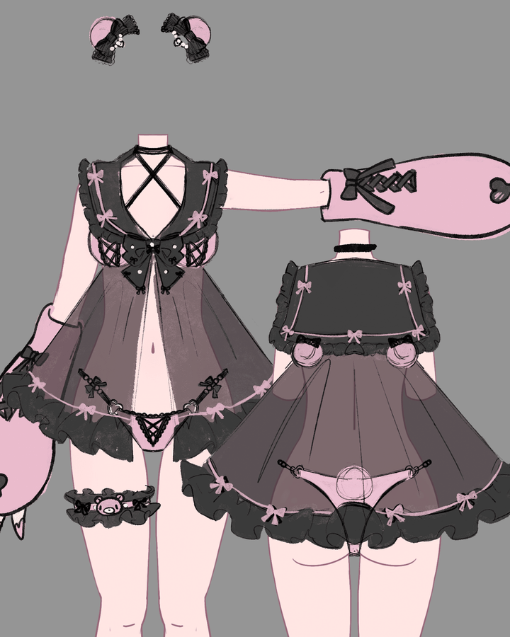 Gloomy Bear Jirai Kei Babydoll - MOEFLAVOR - Japanese - Inspired Lingerie & Anime Fantasywear