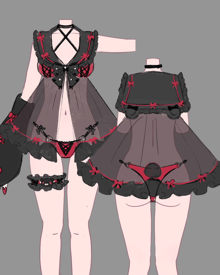 Gloomy Bear Jirai Kei Babydoll - MOEFLAVOR - Japanese - Inspired Lingerie & Anime Fantasywear