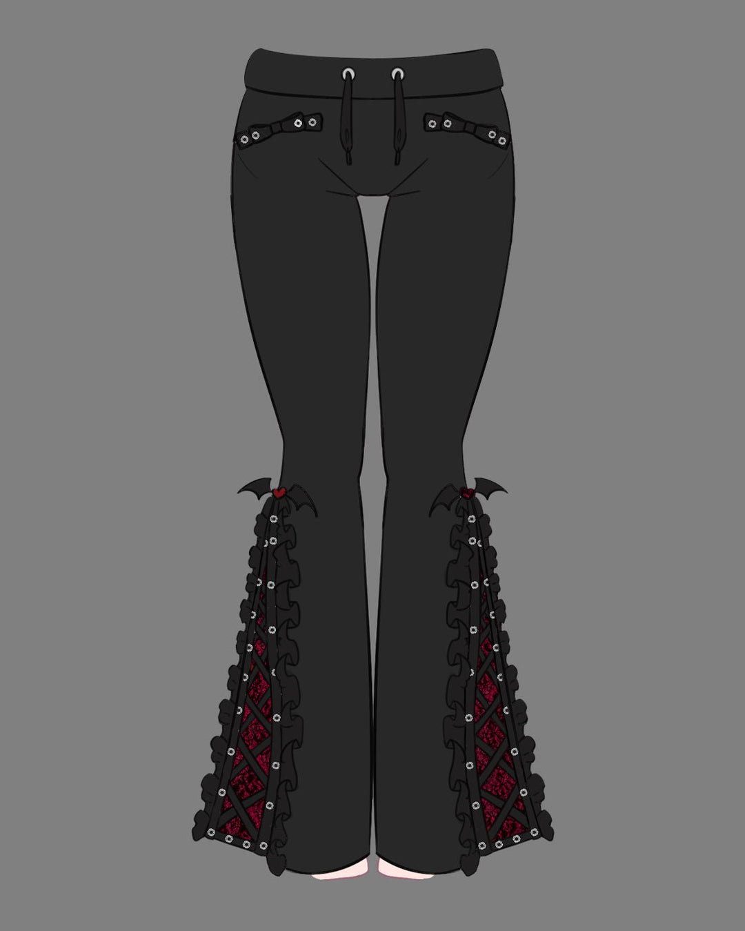 Goth Vampire Track Pants - MOEFLAVOR - Waifu Inspired Fashion and Lingerie Store