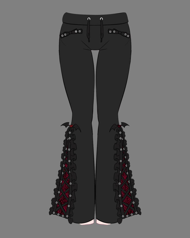 Goth Vampire Track Pants - MOEFLAVOR - Waifu Inspired Fashion and Lingerie Store