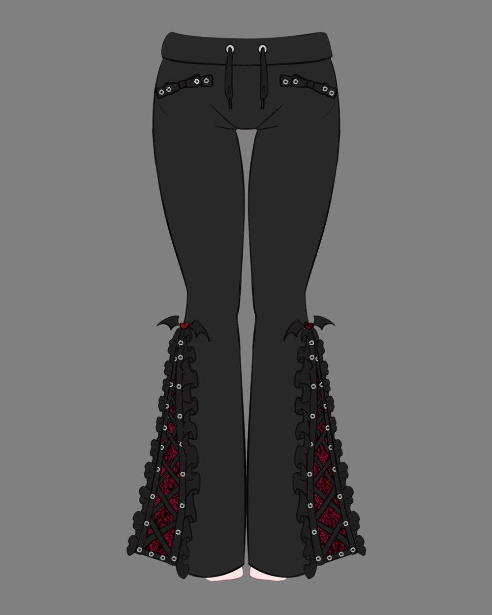 Goth Vampire Track Pants - MOEFLAVOR - Waifu Inspired Fashion and Lingerie Store