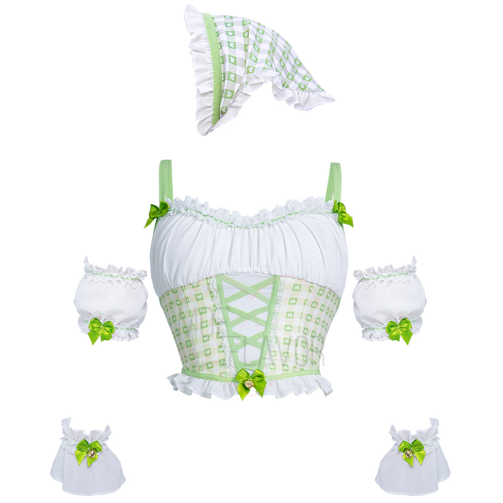 Pre-Order Cottage Maiden Checkered Ruffle Lingerie