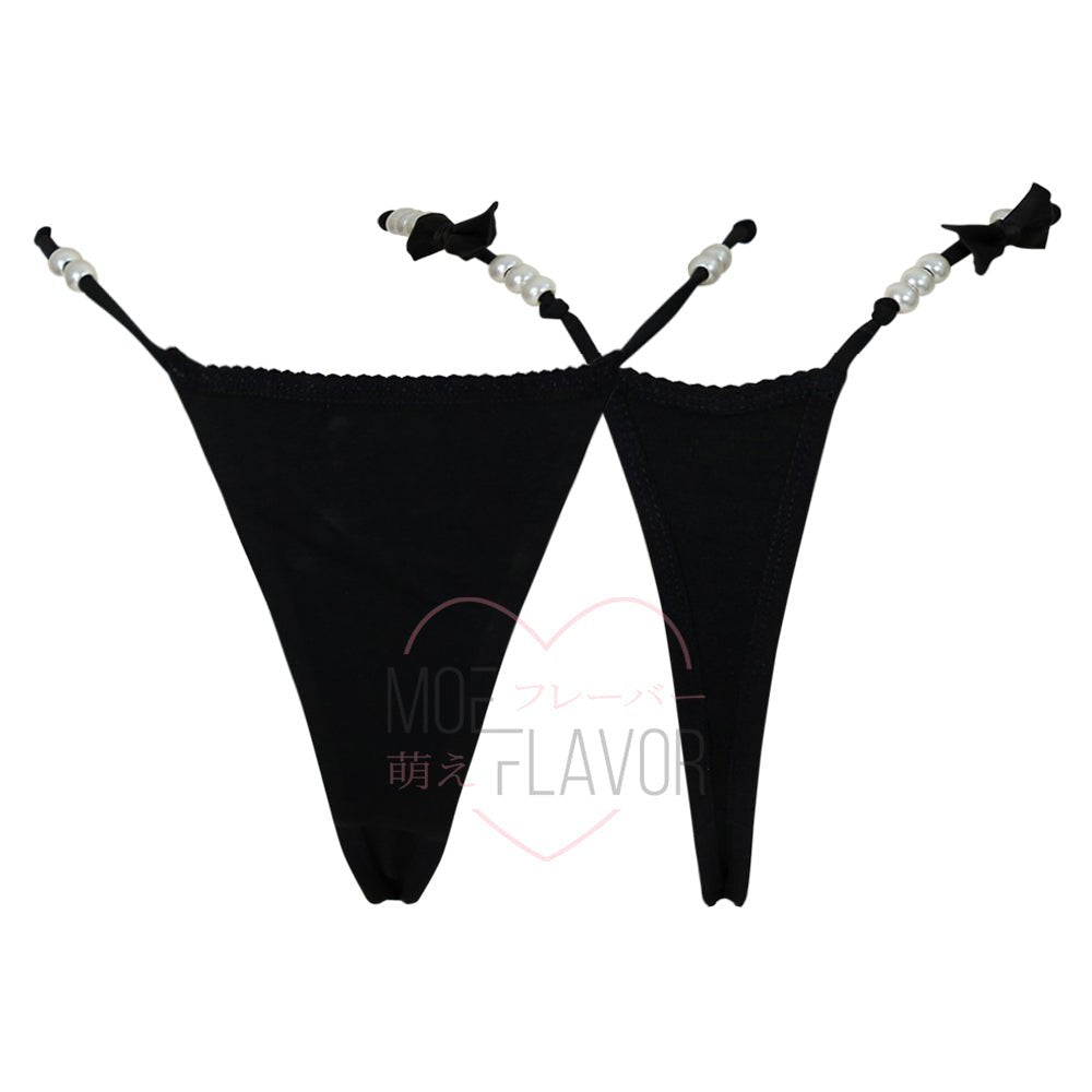 Gyaru Bow Kitty Leopard Thong - MOEFLAVOR - Japanese-Inspired Lingerie & Anime Cosplay Fantasywear
