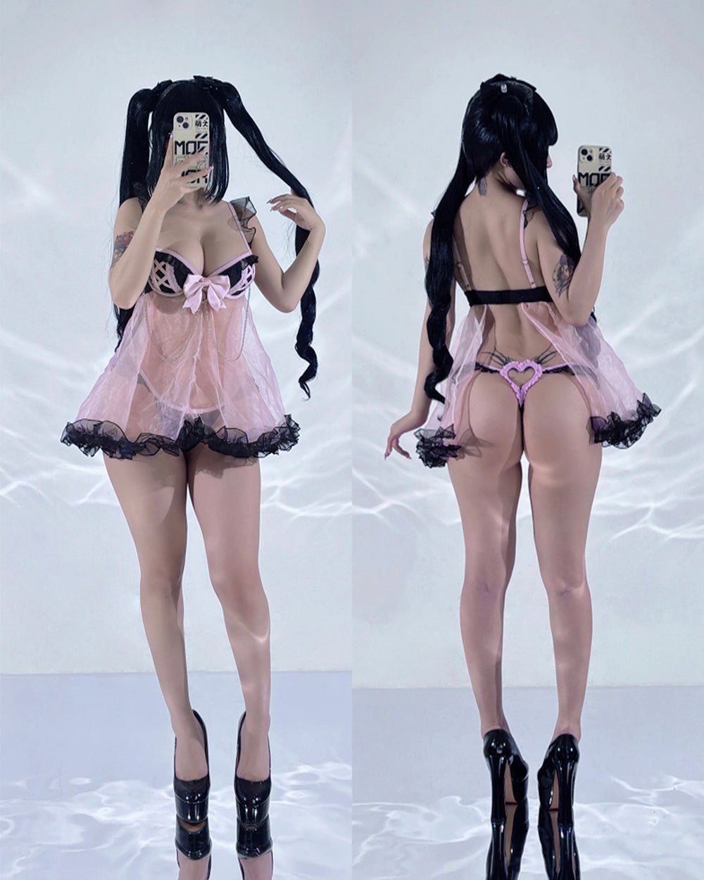 Jirai Kei Babydoll Lingerie Set - MOEFLAVOR - Japanese-Inspired Lingerie & Anime Cosplay Fantasywear
