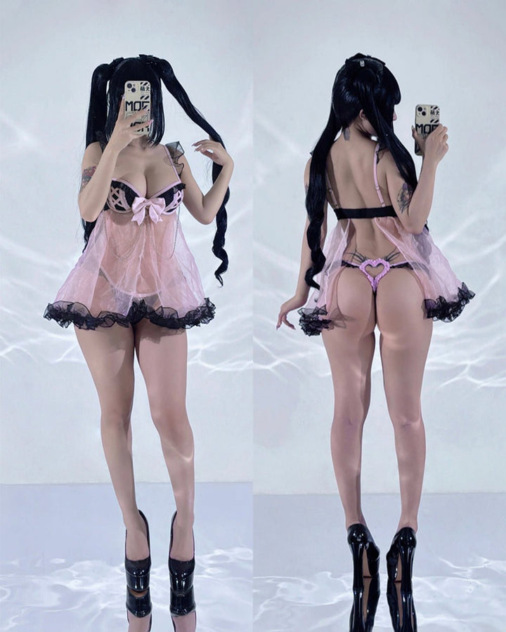 Jirai Kei Babydoll Lingerie Set - MOEFLAVOR - Japanese-Inspired Lingerie & Anime Cosplay Fantasywear