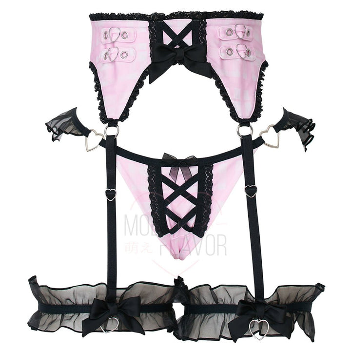 Jirai Kei Garter Lingerie Set - MOEFLAVOR - Waifu Inspired Fashion and Lingerie Store