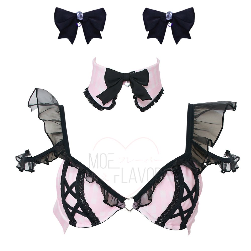 Jirai Kei Garter Lingerie Set - MOEFLAVOR - Japanese-Inspired Lingerie & Anime Cosplay Fantasywear