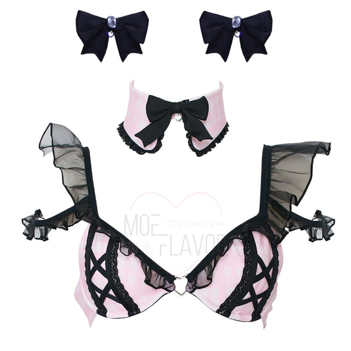 Jirai Kei Garter Lingerie Set - MOEFLAVOR - Japanese-Inspired Lingerie & Anime Cosplay Fantasywear