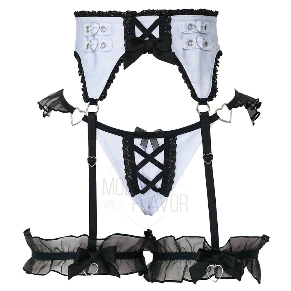 Jirai Kei Garter Lingerie Set - MOEFLAVOR - Waifu Inspired Fashion and Lingerie Store